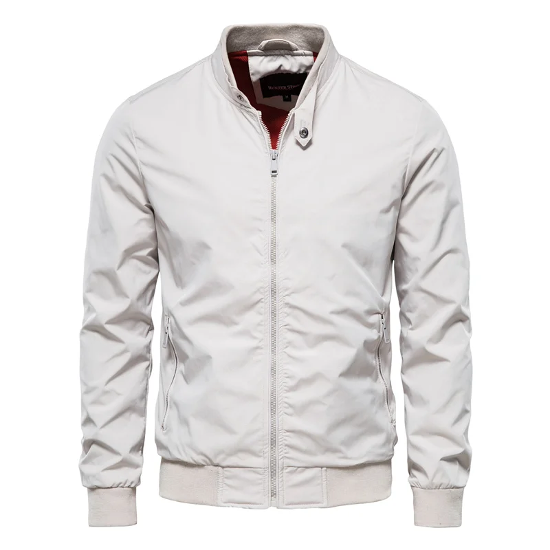 Arthur | Men's Full-Zip Stand-Collar Bomber Jacket - White