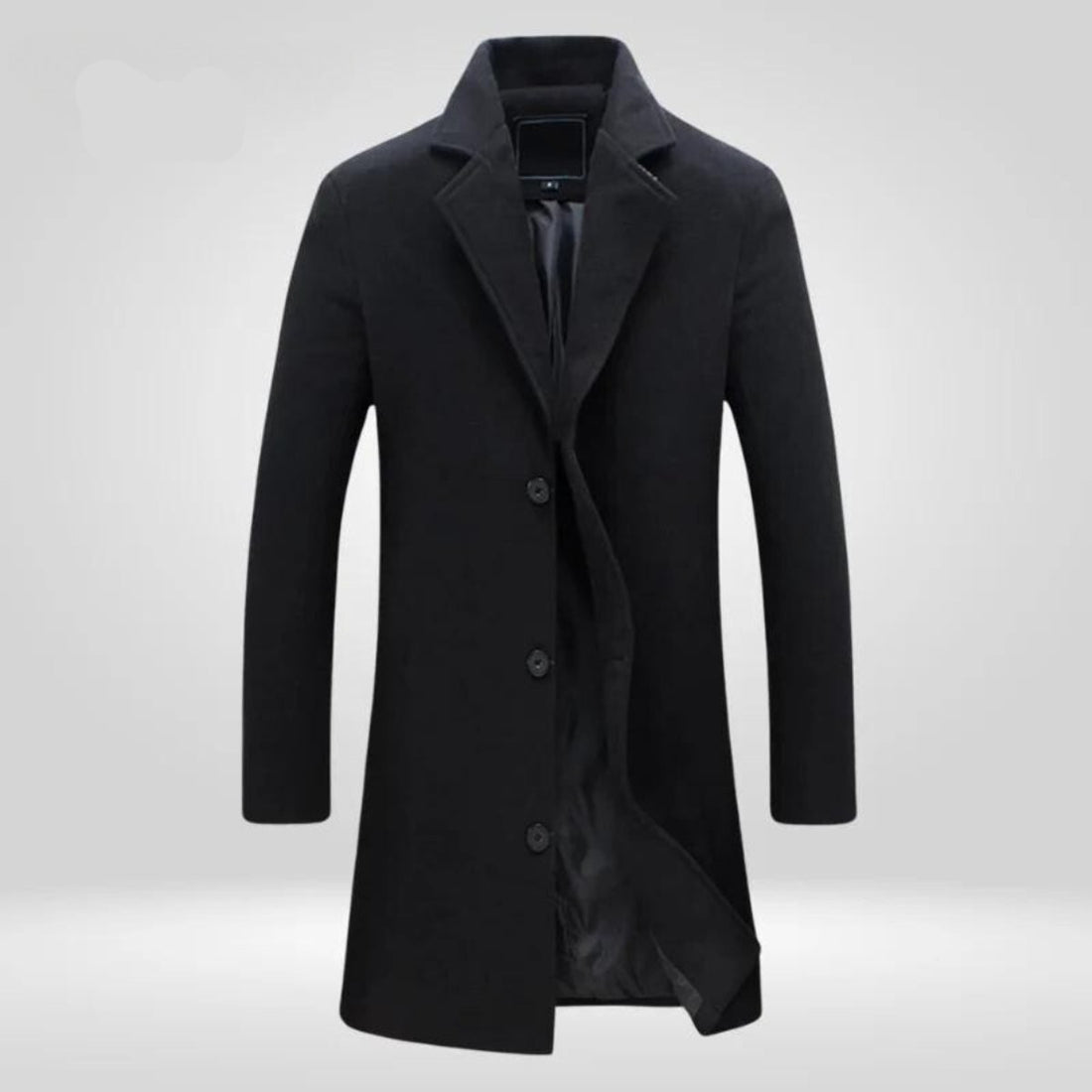 Edward | Men's Single-Breasted Notch Lapel Knee-Length Wool Overcoat - Camel