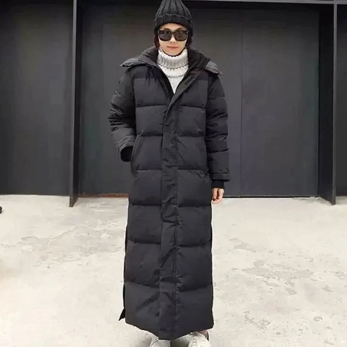 Elsie | Women's Maxi-Length Quilted Hooded Long Puffer Coat - Black