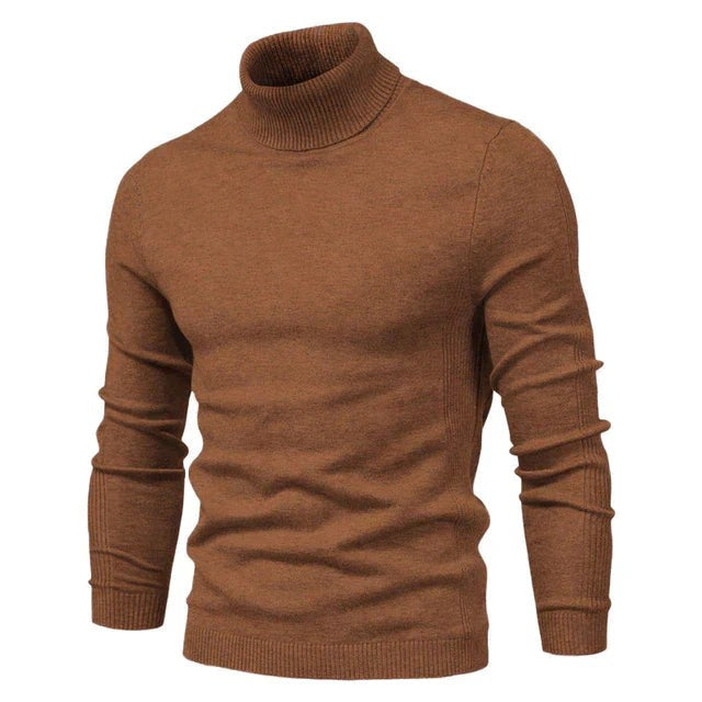 George | Men's Relaxed-Fit Turtleneck Knit Jumper - Brown