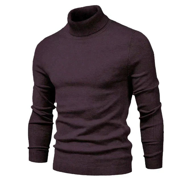 George | Men's Relaxed-Fit Turtleneck Knit Jumper - Burgundy