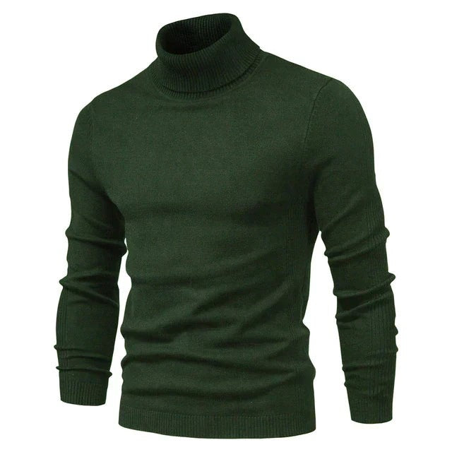 George | Men's Relaxed-Fit Turtleneck Knit Jumper - Green