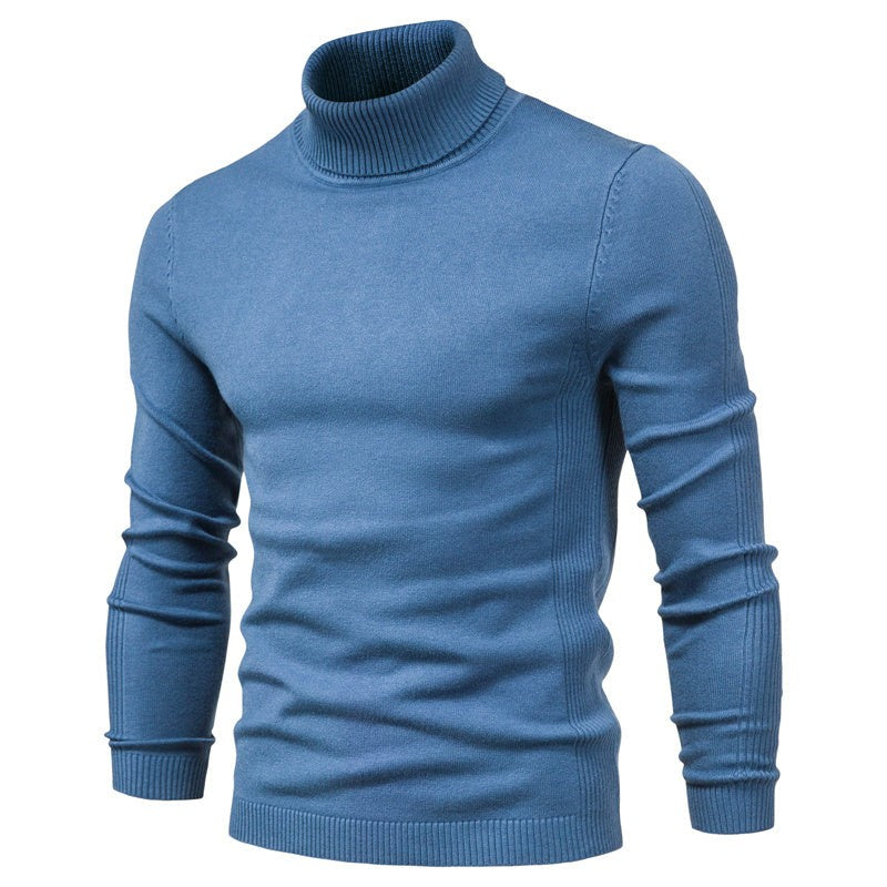 George | Men's Relaxed-Fit Turtleneck Knit Jumper - Light Blue