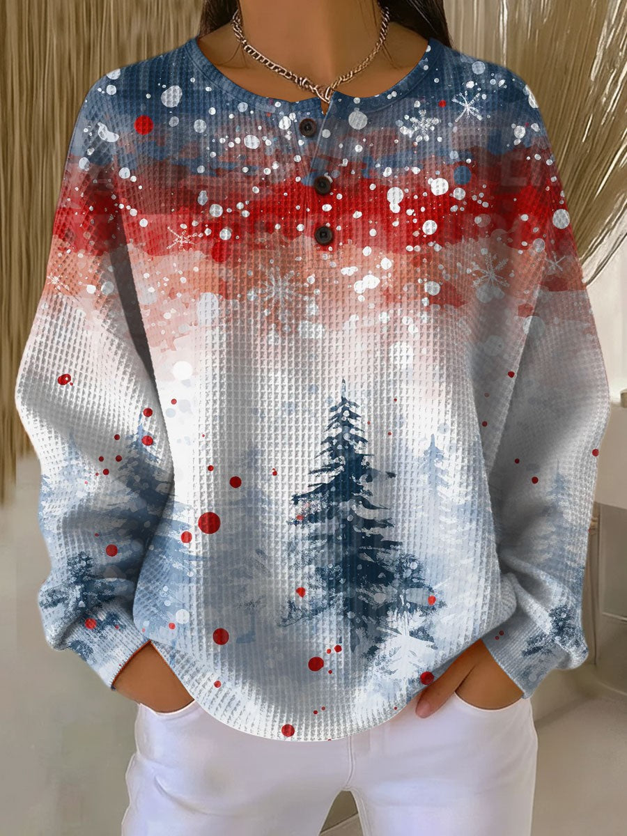 Harriet | Women's Christmas Jumper for Women Button-Front Colour-Block Festive Knit - Multicolor