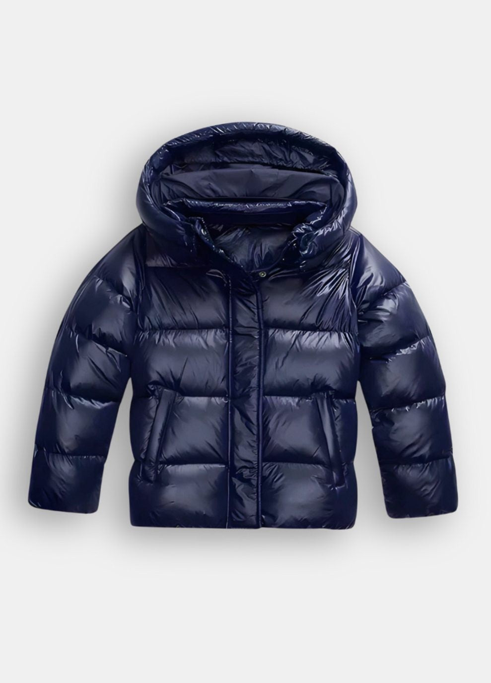 Harriet | Women's Glossy Hooded Quilted Puffer Jacket with Full-Zip Closure - Blue