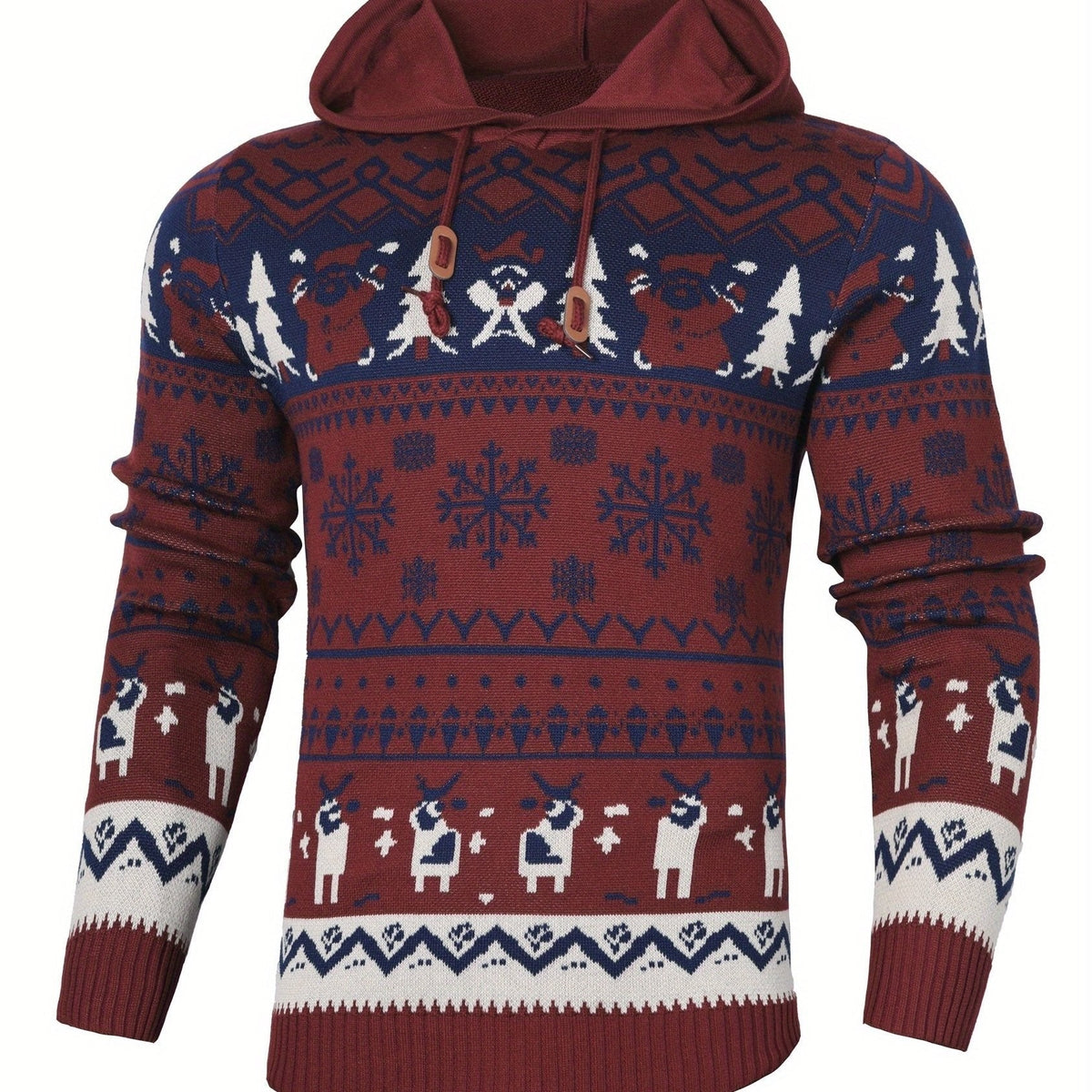 Harry | Men's Christmas Jumper Reindeer Hooded Festive Knit - Christmas Style 2