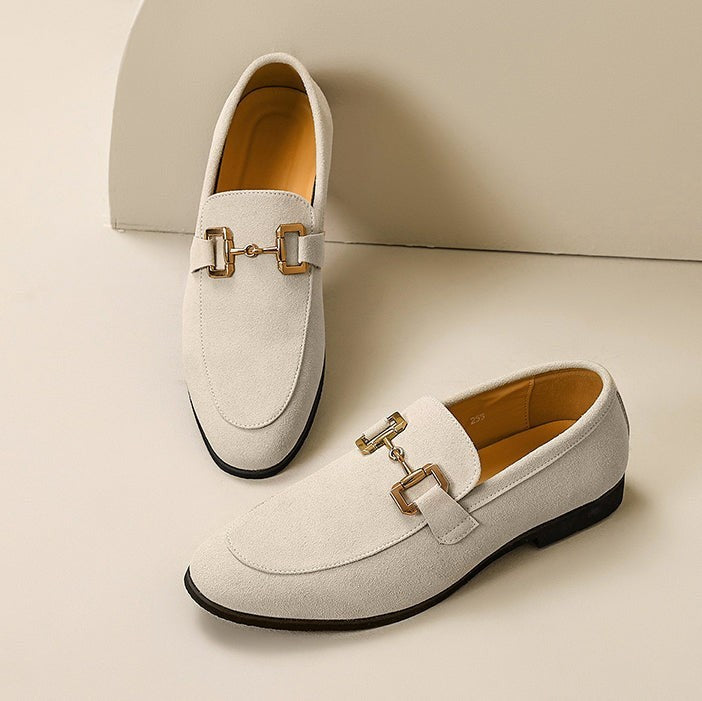 Hugo | Men's Slip-On Round-Toe Loafers with Horsebit-Buckle Detail - Beige