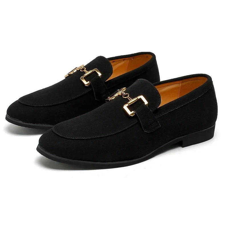 Hugo | Men's Slip-On Round-Toe Loafers with Horsebit-Buckle Detail - Black