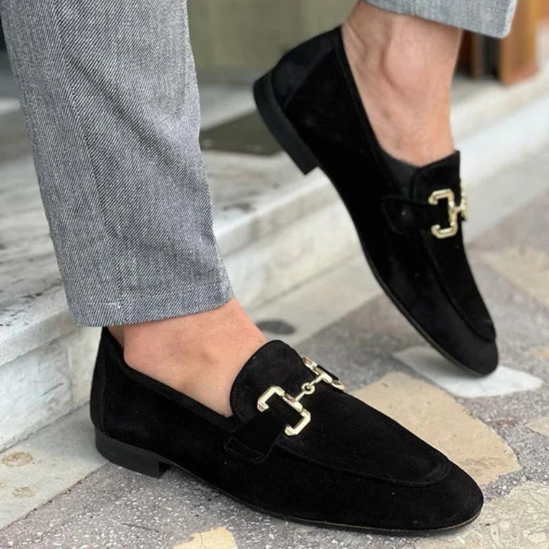 Hugo | Men's Slip-On Round-Toe Loafers with Horsebit-Buckle Detail - Black