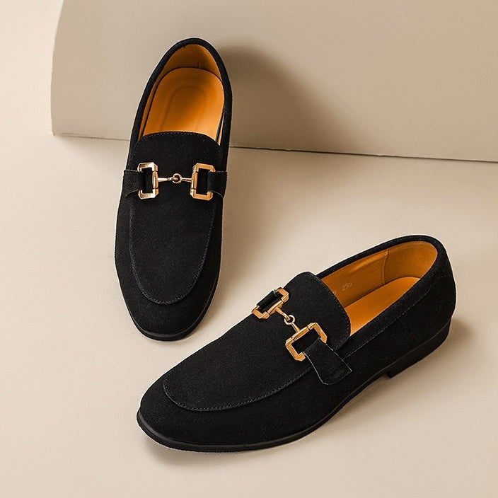Hugo | Men's Slip-On Round-Toe Loafers with Horsebit-Buckle Detail - Black