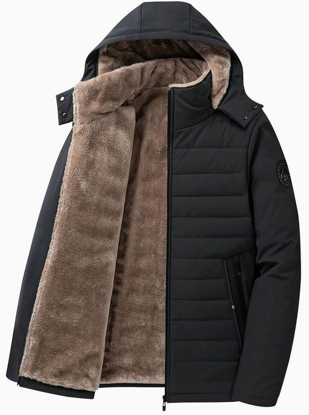 Isla | Women's Hooded Quilted Relaxed-Fit Jacket with Fleece Lining - Black