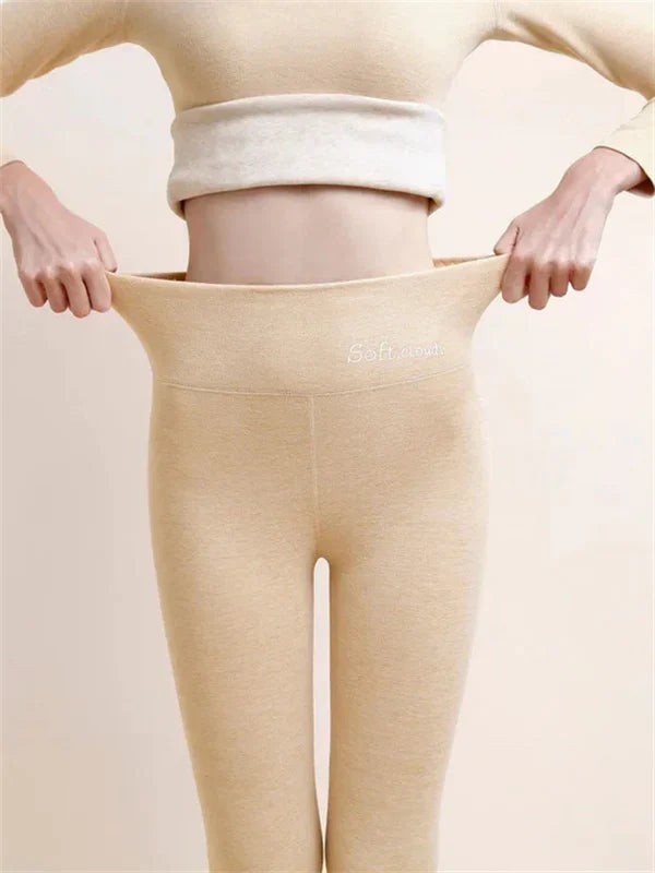 Isla | Women's Thermal Fleece-Lined High-Waist Relaxed-Fit Legging - Beige
