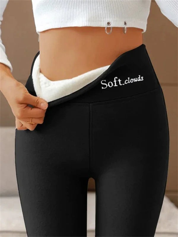 Isla | Women's Thermal Fleece-Lined High-Waist Relaxed-Fit Legging - Black