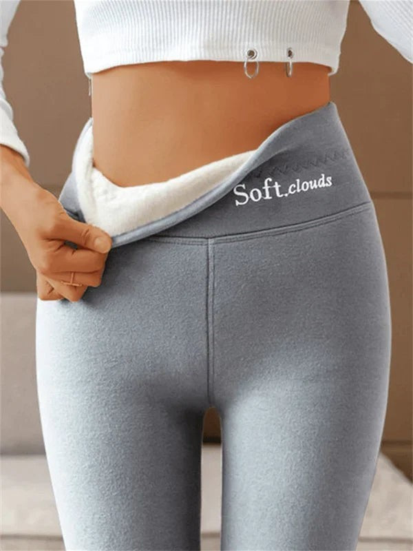 Isla | Women's Thermal Fleece-Lined High-Waist Relaxed-Fit Legging - Grey