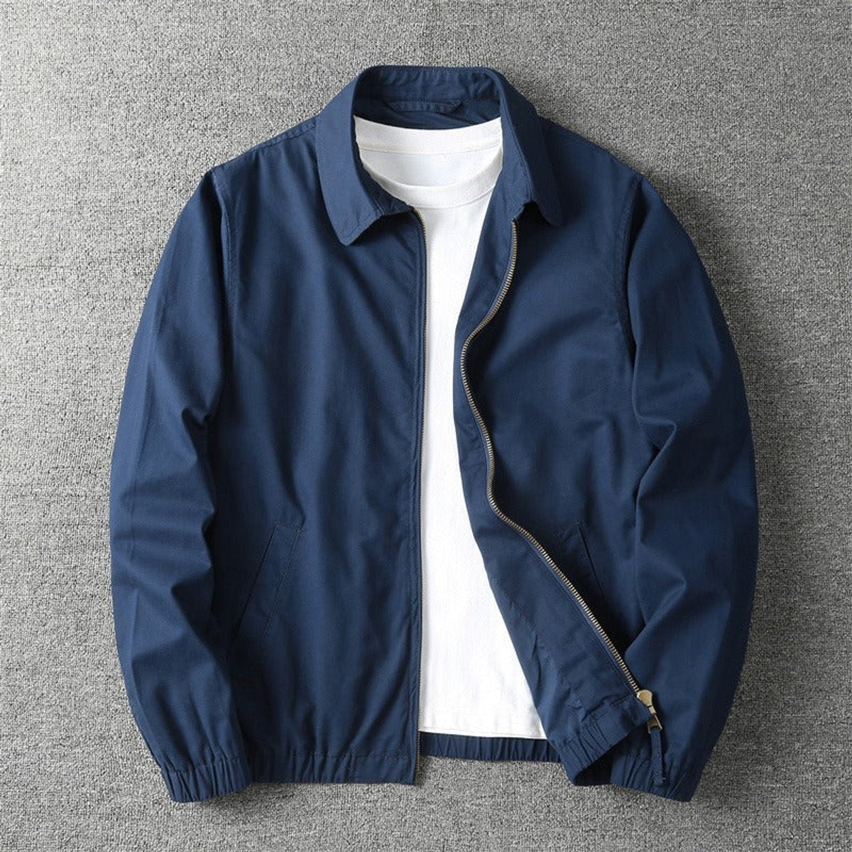 Jasper | Men's Relaxed-Fit Full-Zip Bomber Jacket - Navy