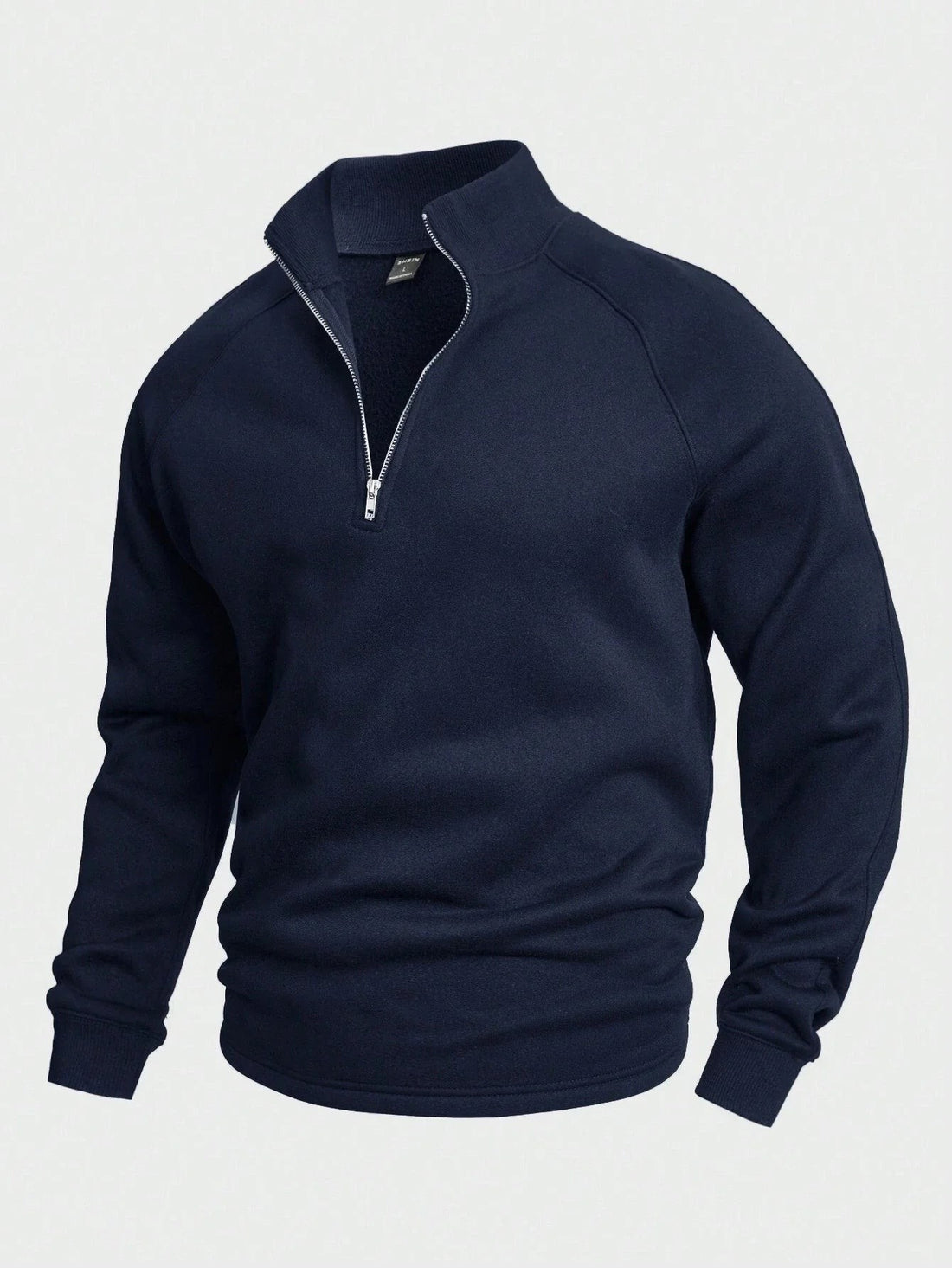 Jasper | Men's Stand-Collar Quarter-Zip Fleece-Lined Sweatshirt - Dunkelblau