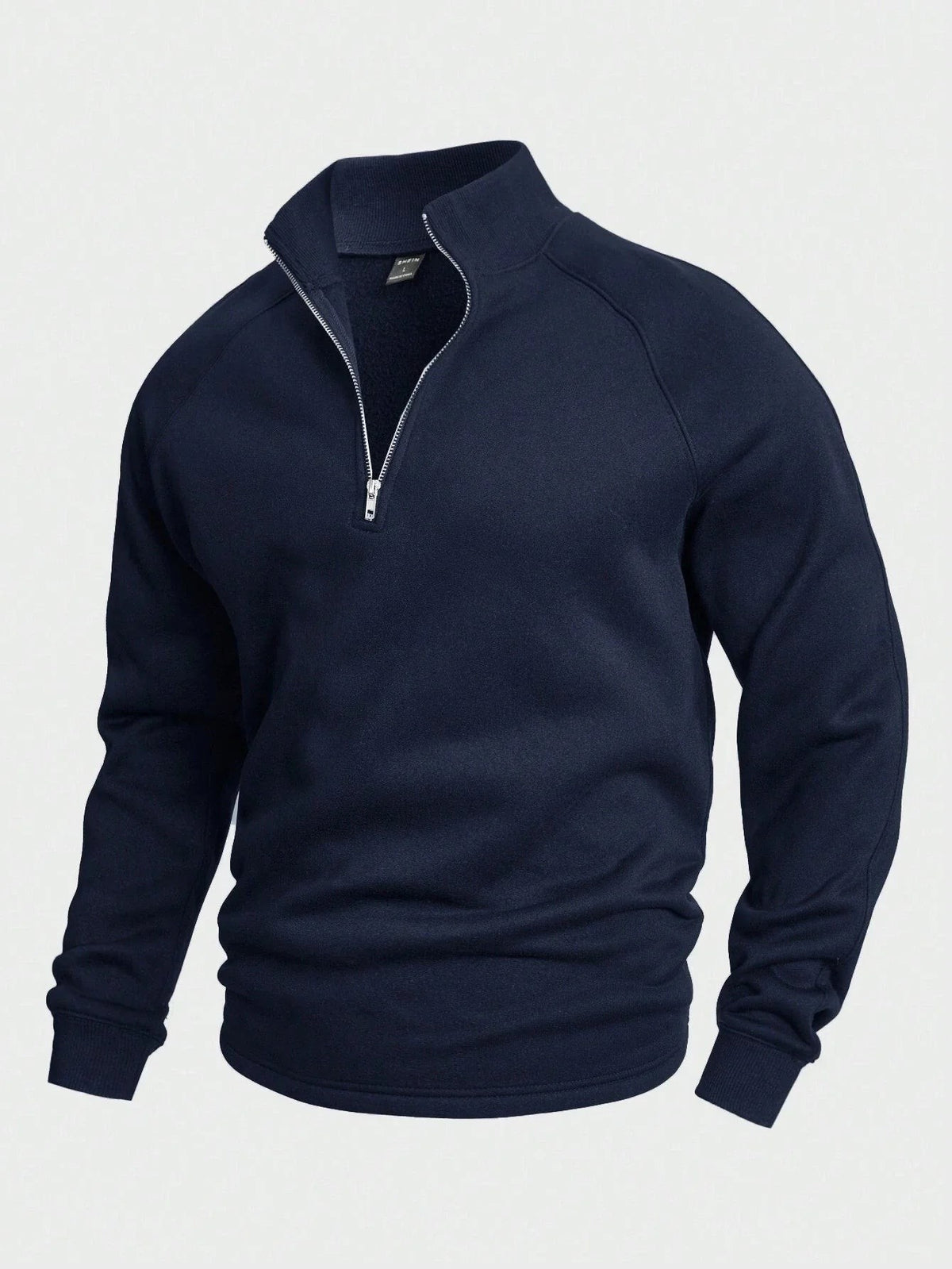 Jasper | Men's Stand-Collar Quarter-Zip Fleece-Lined Sweatshirt - Dunkelblau