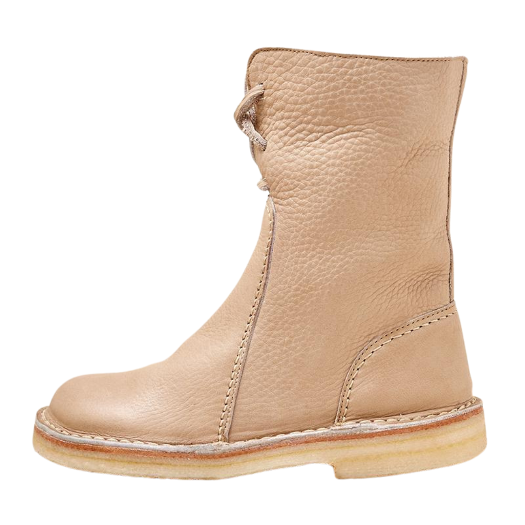 Lily | Women's Mid-Calf Lace-Back Shearling-Lined Winter Boot - Beige