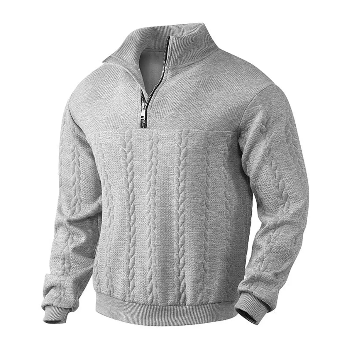 Henry | Men's Cable-Knit Quarter-Zip Pullover Mens Knit Sweater