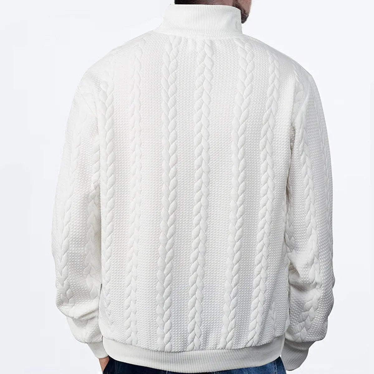 Henry | Men's Cable-Knit Quarter-Zip Pullover Mens Knit Sweater
