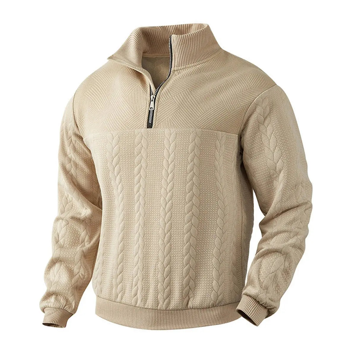 Henry | Men's Cable-Knit Quarter-Zip Pullover Mens Knit Sweater
