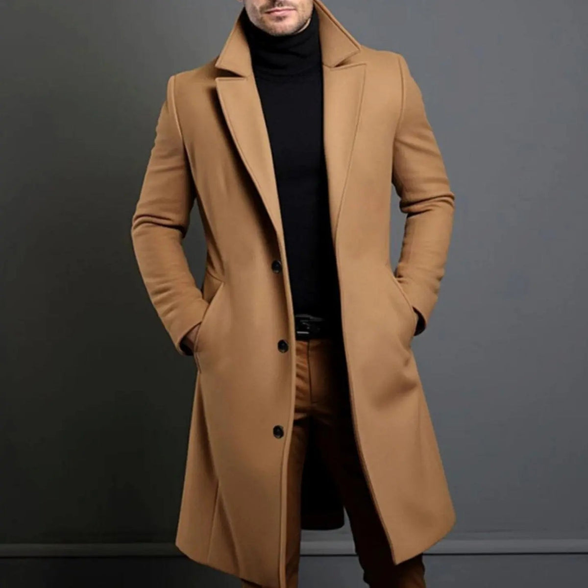 George | Men's Formal Slim-Fit Single-Breasted Winter Coat