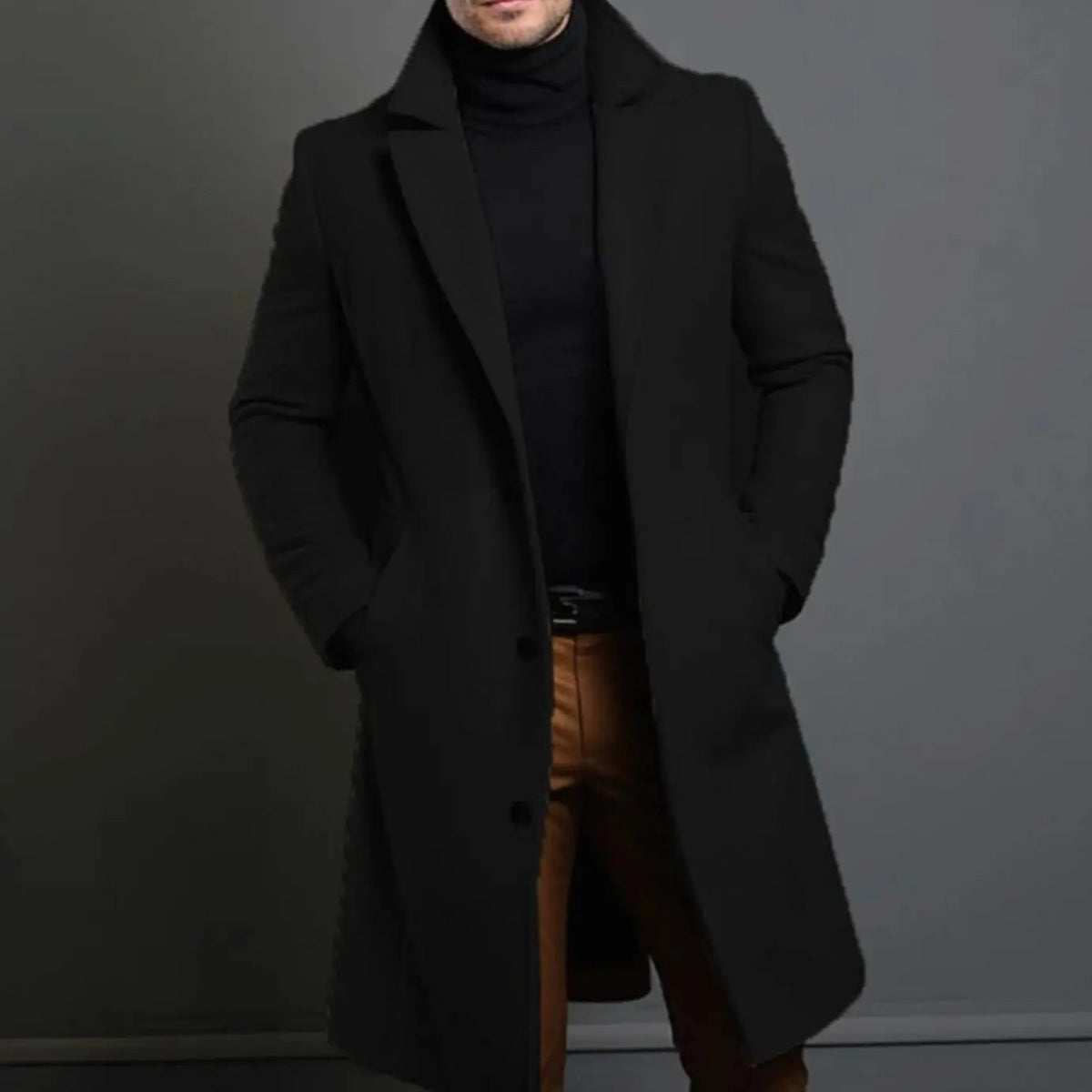 George | Men's Formal Slim-Fit Single-Breasted Winter Coat