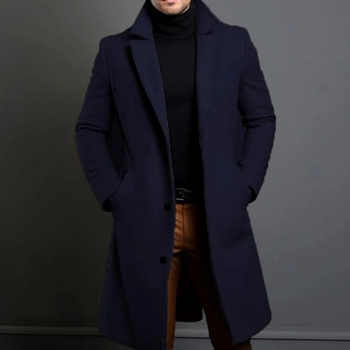 George | Men's Formal Slim-Fit Single-Breasted Winter Coat