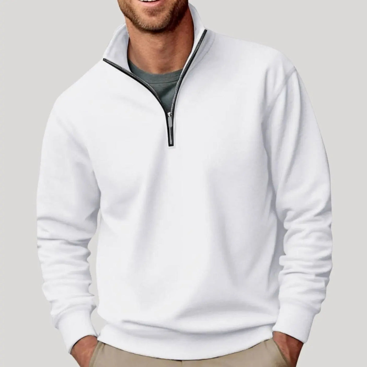 Oscar | Men's Quarter-Zip Collar Sweatshirt Casual Relaxed Fit Pullover