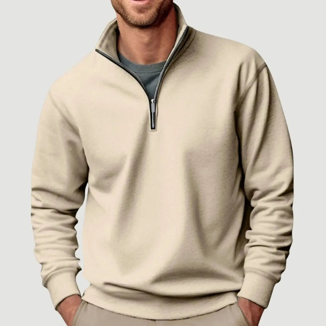 Oscar | Men's Quarter-Zip Collar Sweatshirt Casual Relaxed Fit Pullover