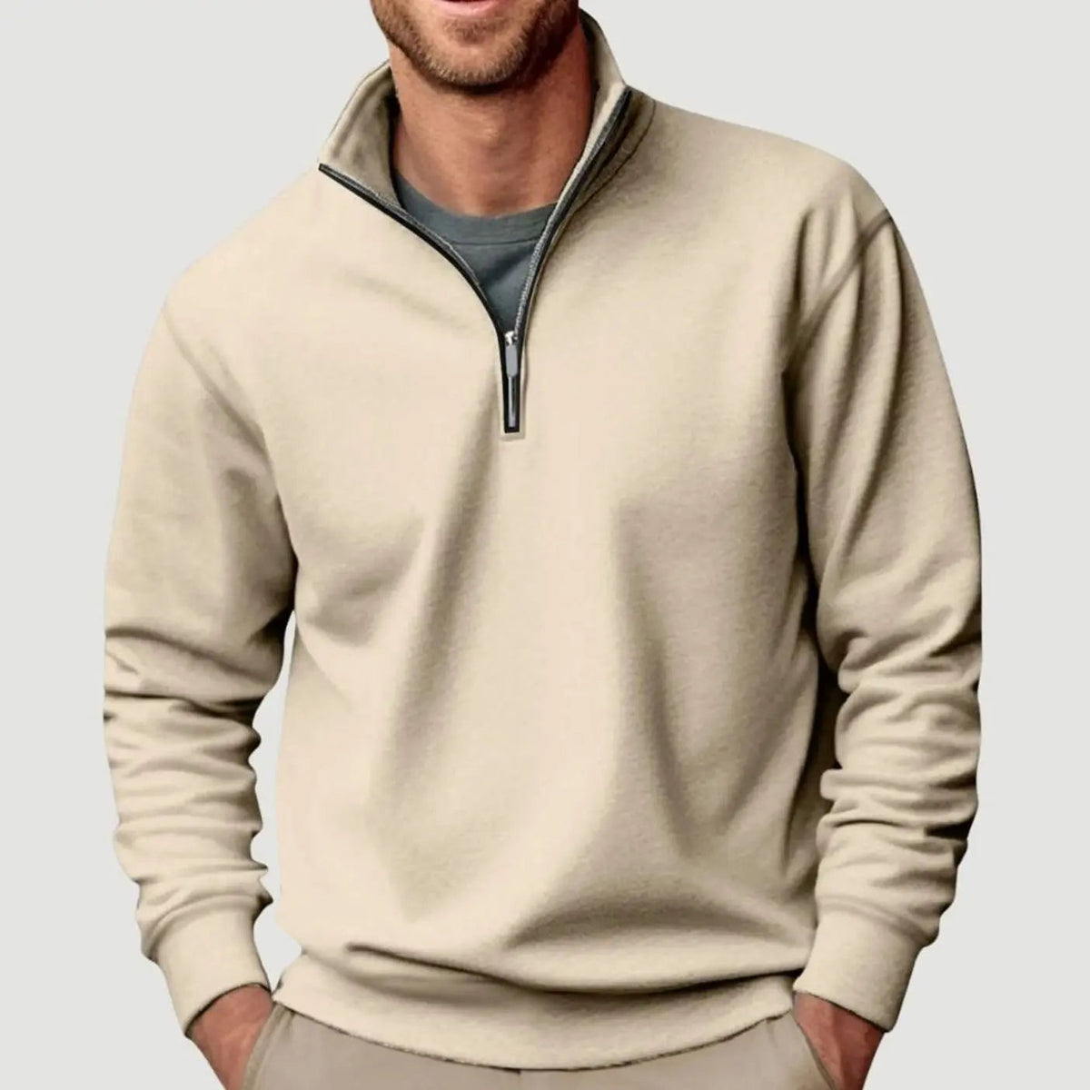 Oscar | Men's Quarter-Zip Collar Sweatshirt Casual Relaxed Fit Pullover