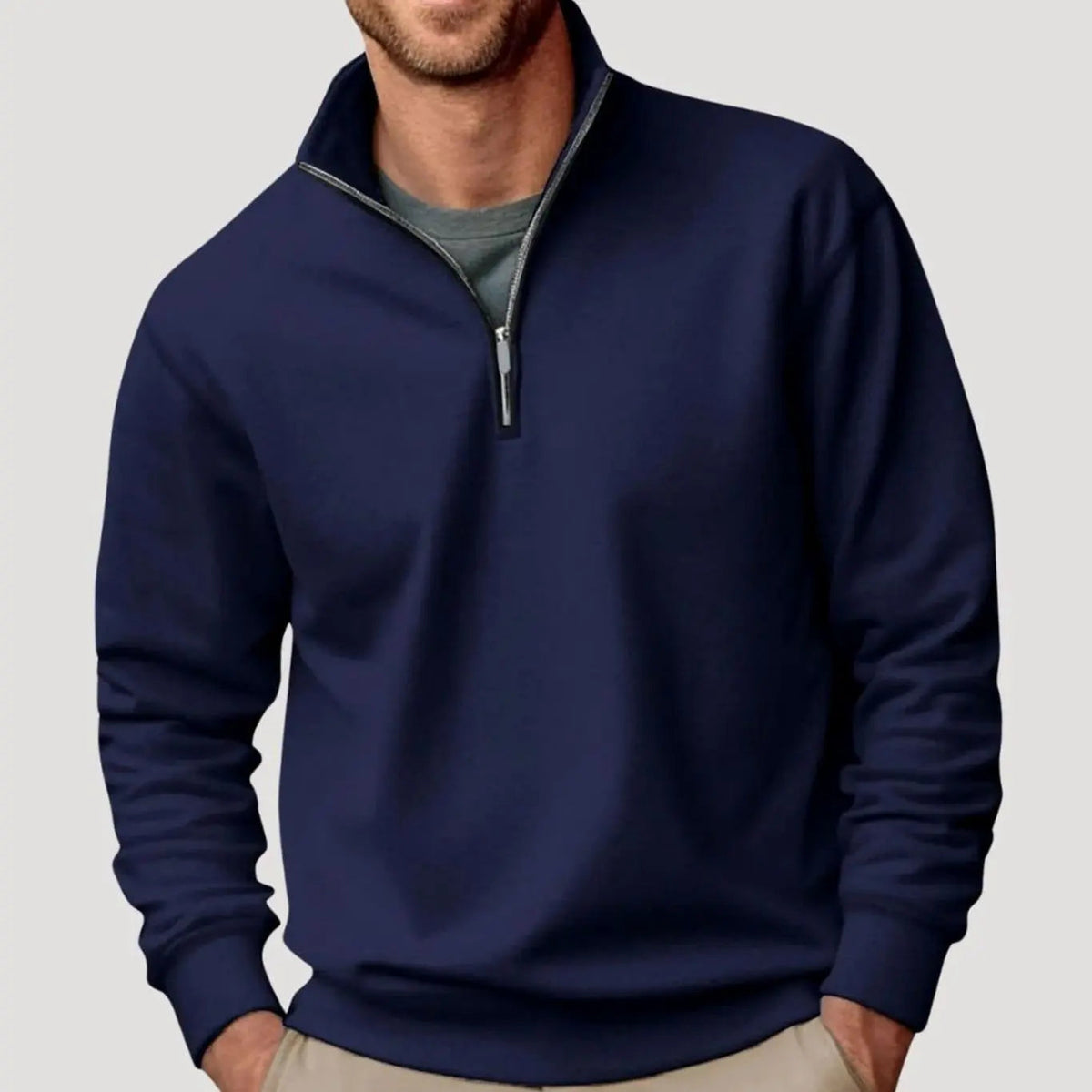 Oscar | Men's Quarter-Zip Collar Sweatshirt Casual Relaxed Fit Pullover
