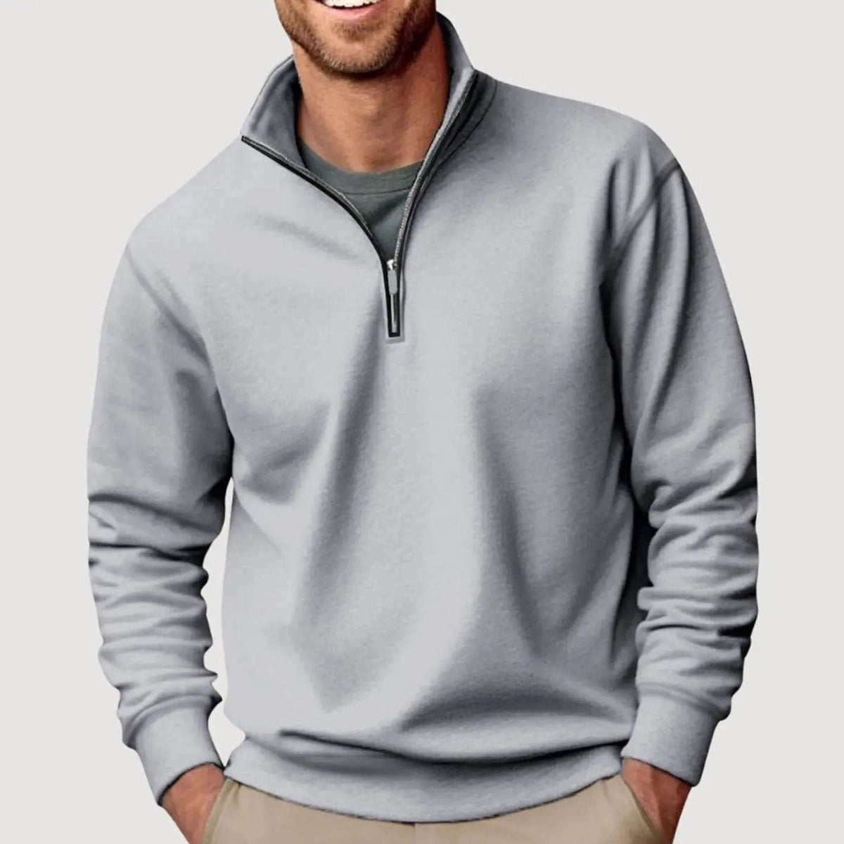 Oscar | Men's Quarter-Zip Collar Sweatshirt Casual Relaxed Fit Pullover