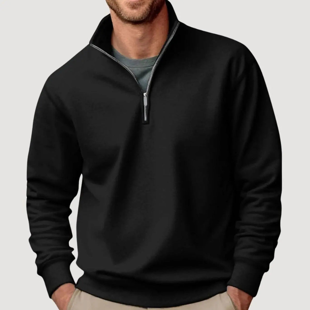 Oscar | Men's Quarter-Zip Collar Sweatshirt Casual Relaxed Fit Pullover