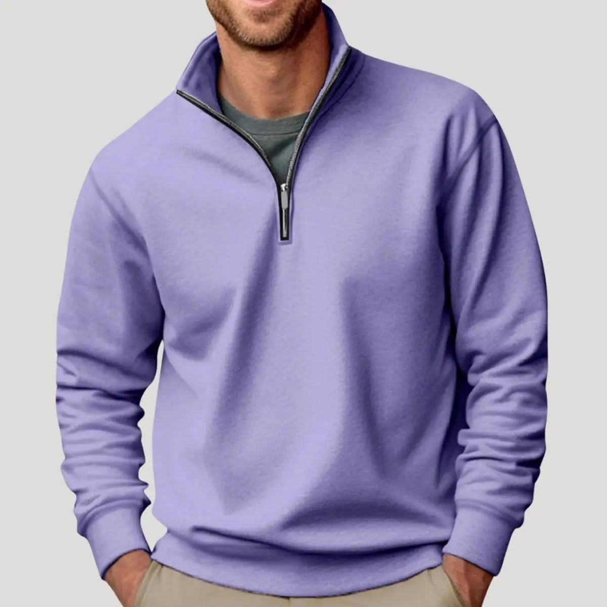 Oscar | Men's Quarter-Zip Collar Sweatshirt Casual Relaxed Fit Pullover