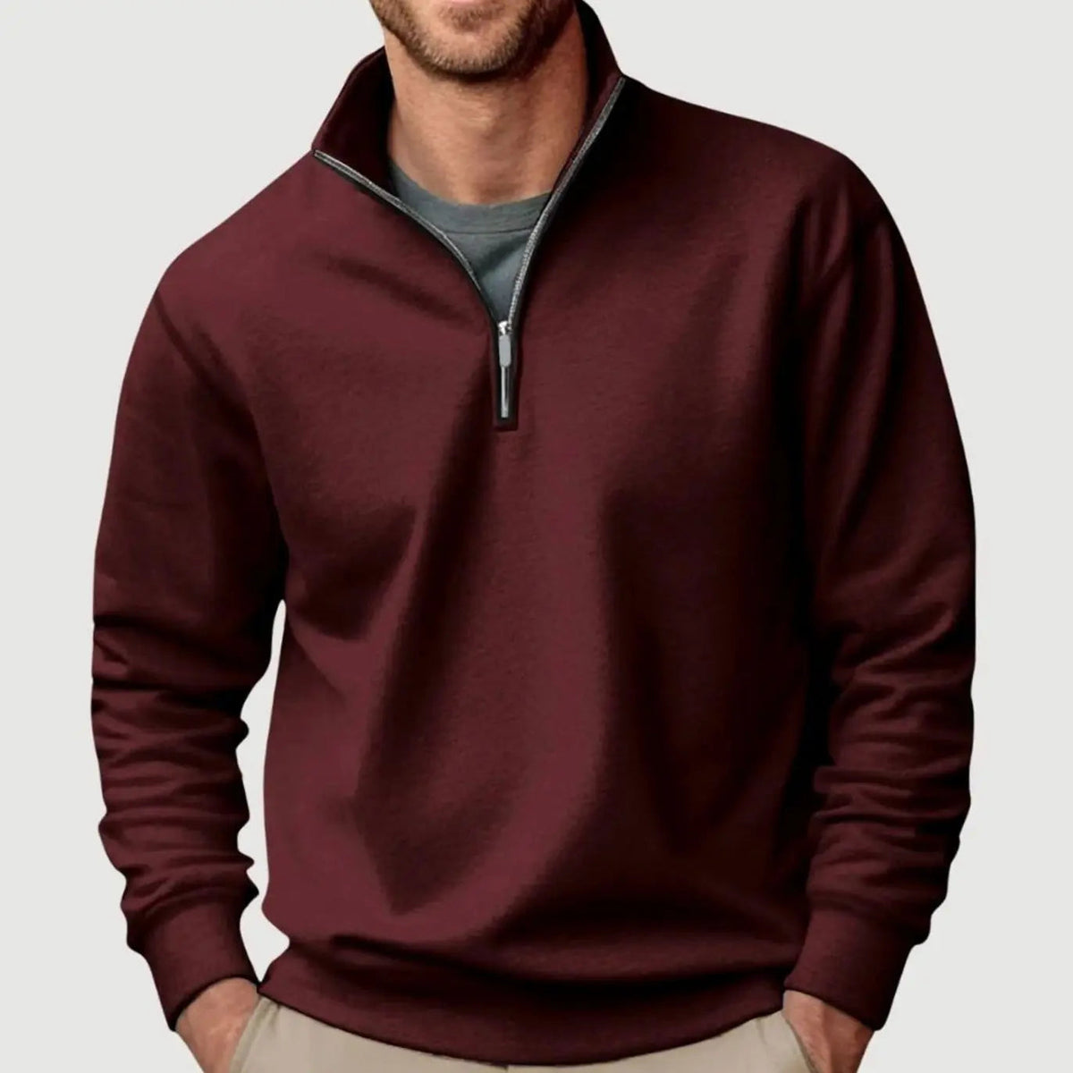 Oscar | Men's Quarter-Zip Collar Sweatshirt Casual Relaxed Fit Pullover