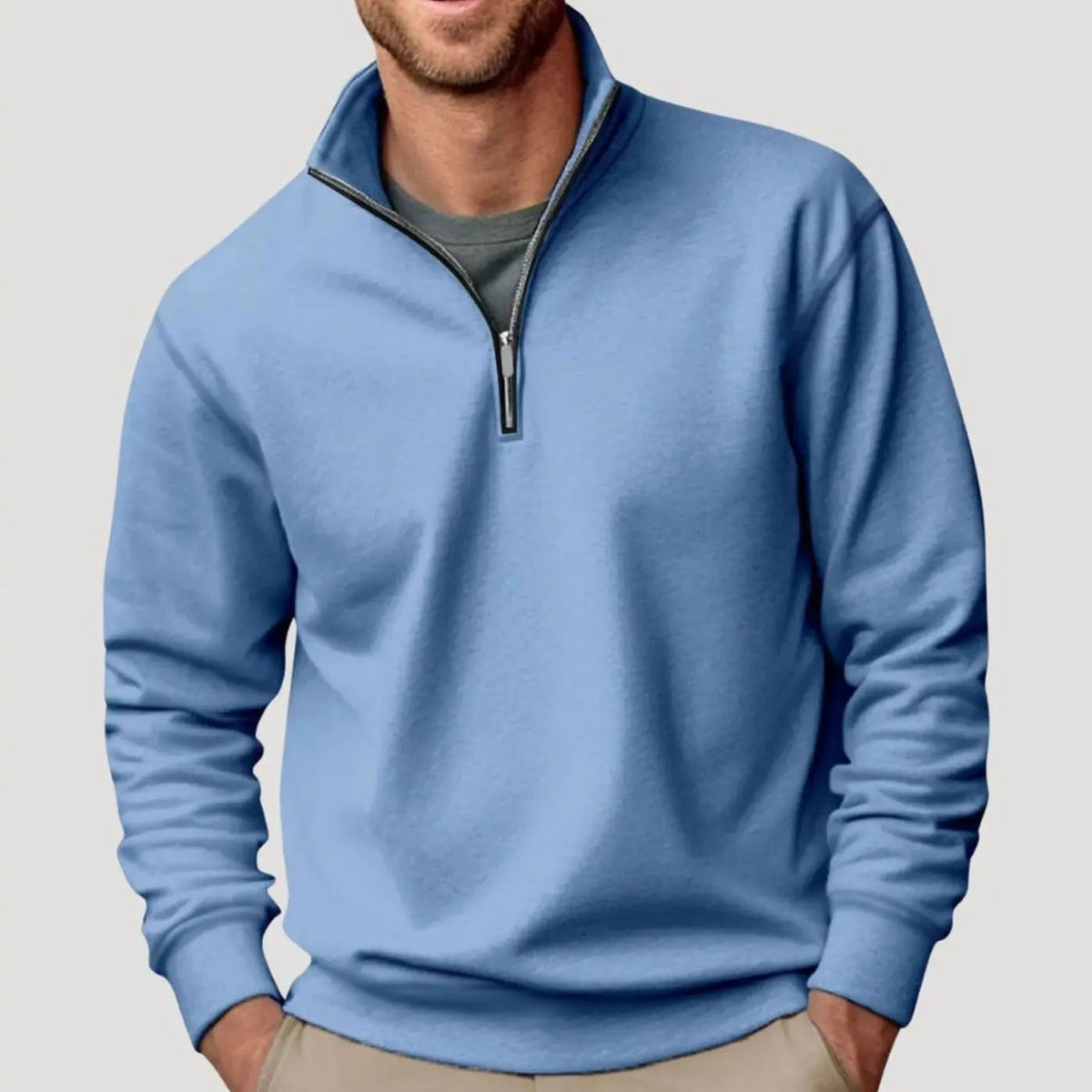Oscar | Men's Quarter-Zip Collar Sweatshirt Casual Relaxed Fit Pullover