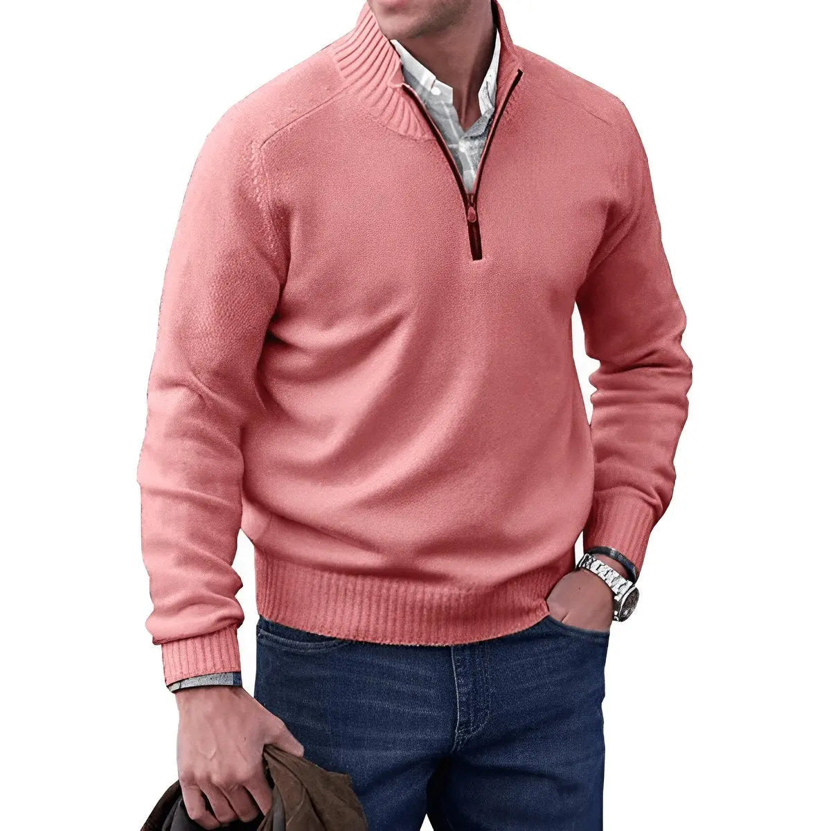 Archie | Men's Quarter-Zip Knit Pullover Sweater Regular Fit Long Sleeve