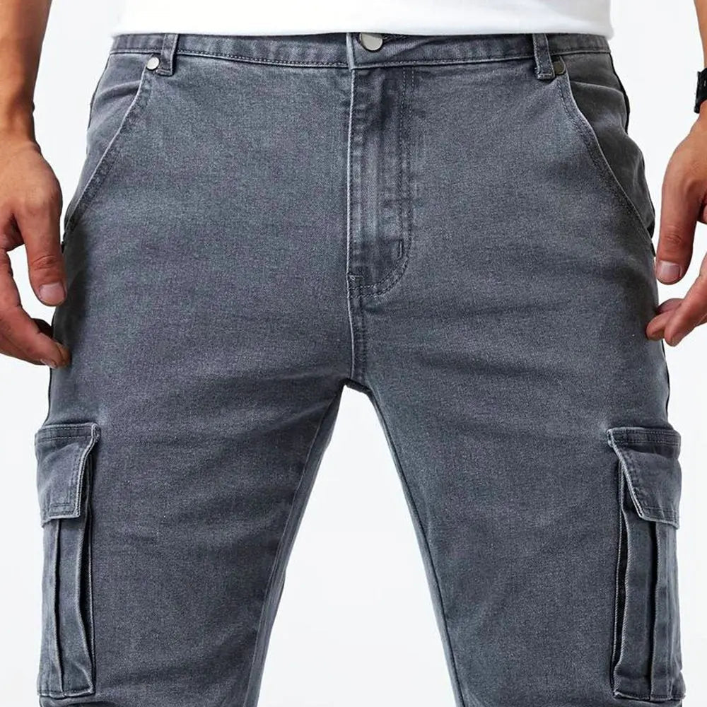 Oscar | Men's Slim Fit Cargo Trousers Side Flap Pockets