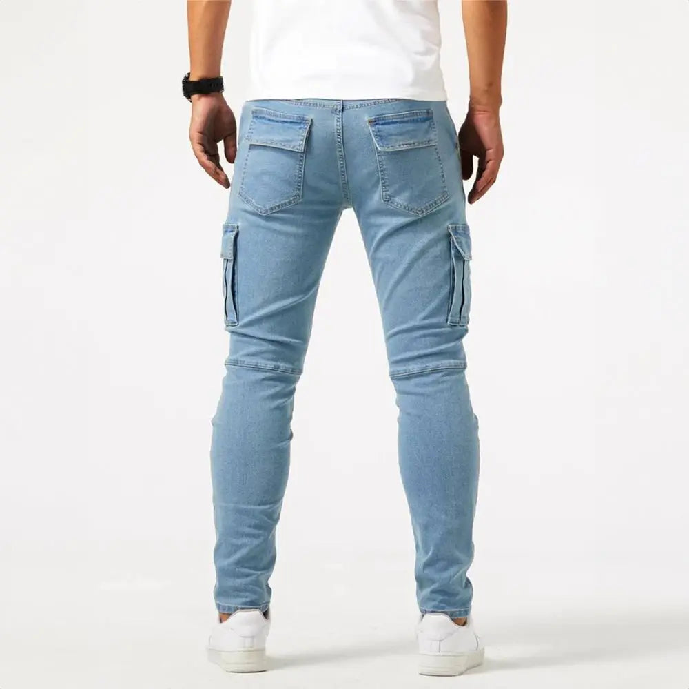 Oscar | Men's Slim Fit Cargo Trousers Side Flap Pockets