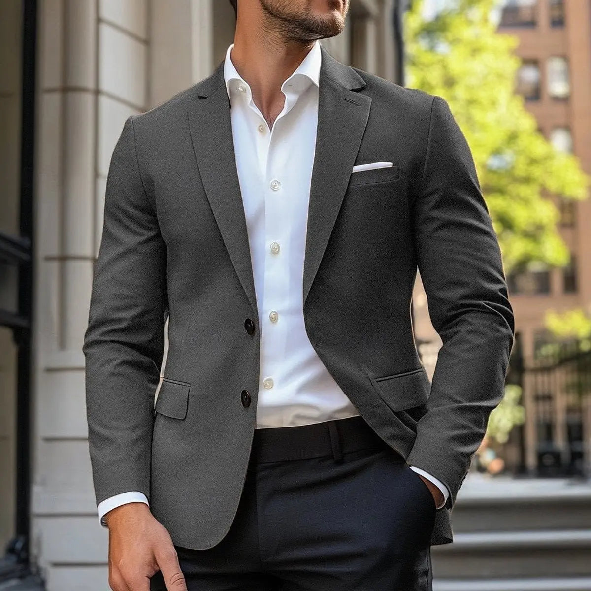 Freddie | Men's Smart-Casual Single-Breasted Standard-Fit Blazer Jacket