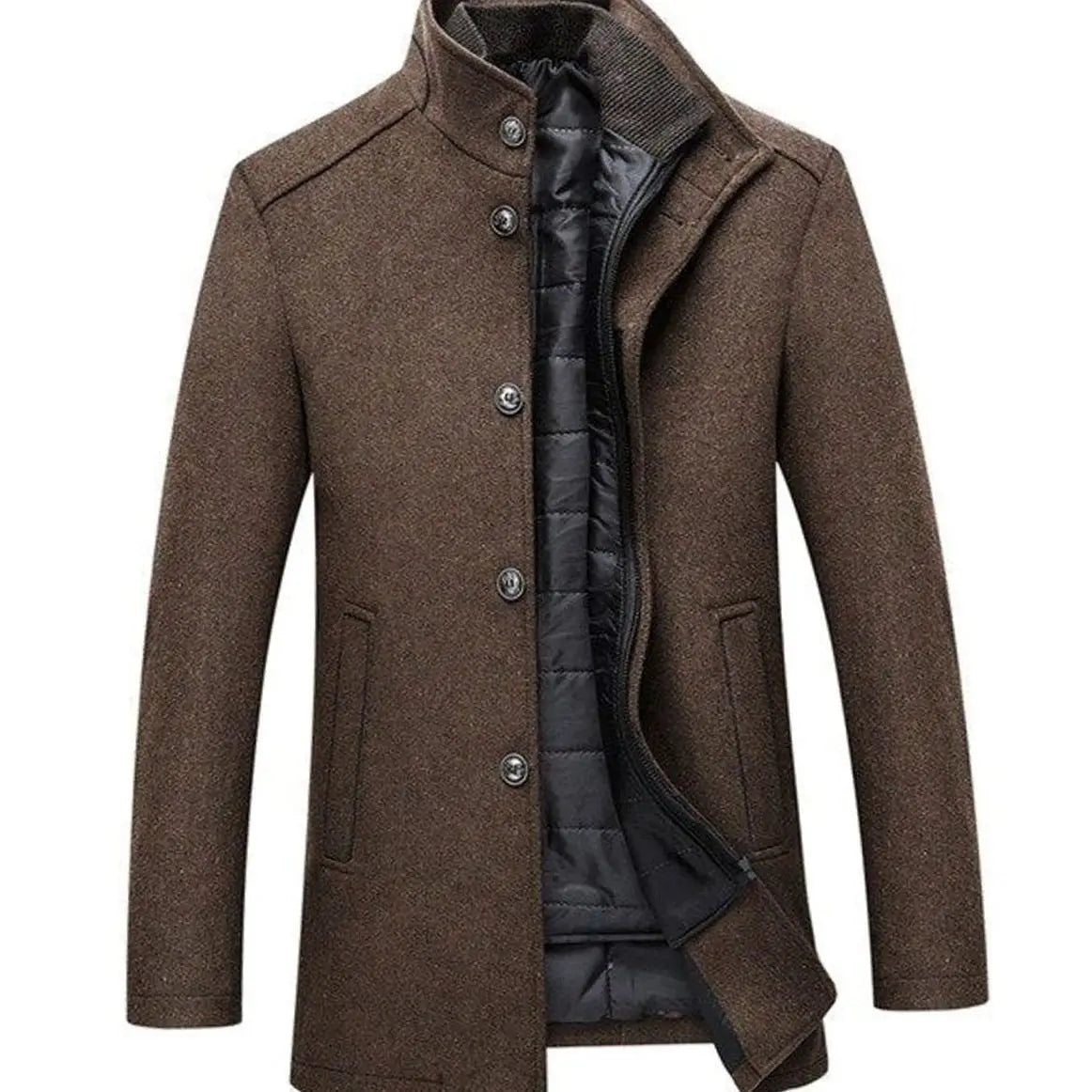 Oliver | Men's Stand Collar Button-Up Insulated Winter Jacket
