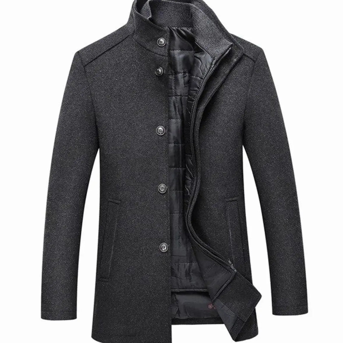 Oliver | Men's Stand Collar Button-Up Insulated Winter Jacket