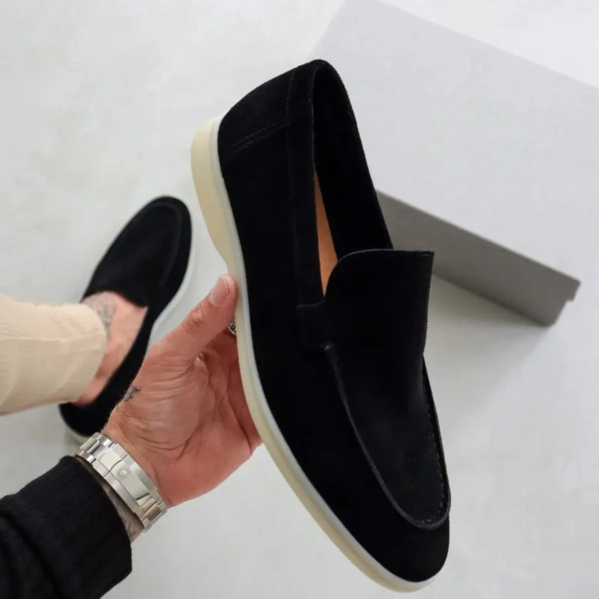 George | Men's Suede Slip-On Flatform Loafers