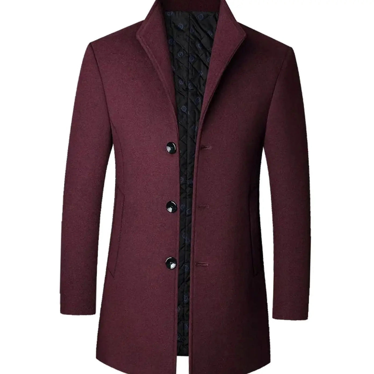 Freddie | Men's Tailored Button-Front Long Overcoat