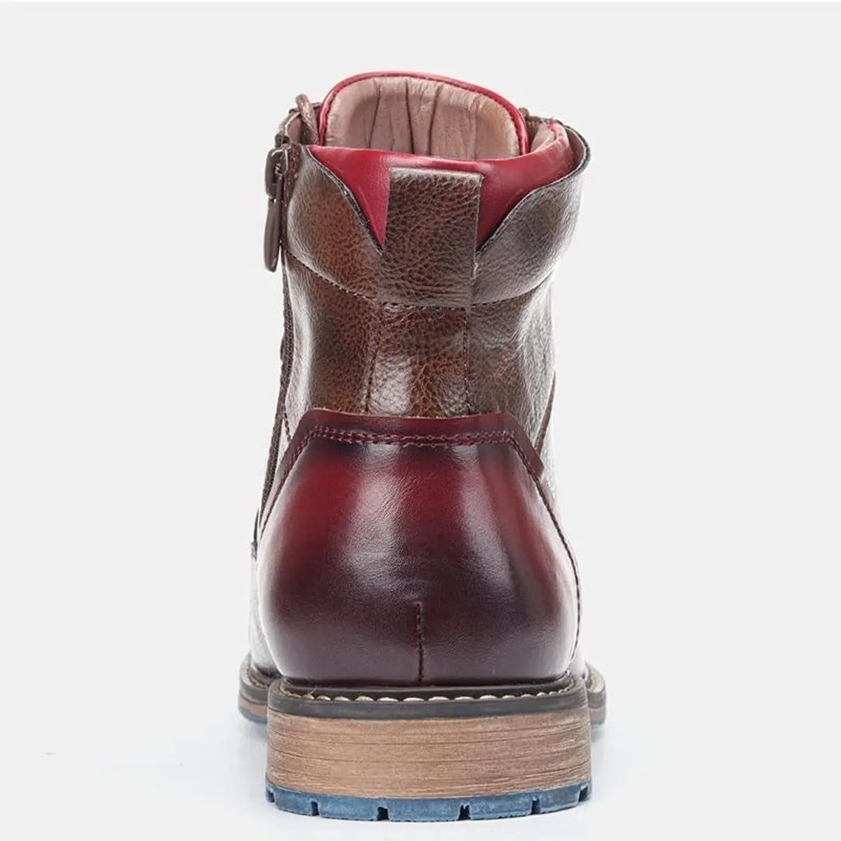 Miles | Men's Cap-Toe Vegan Leather Lace-Up Side-Zip Ankle Boots - Standard