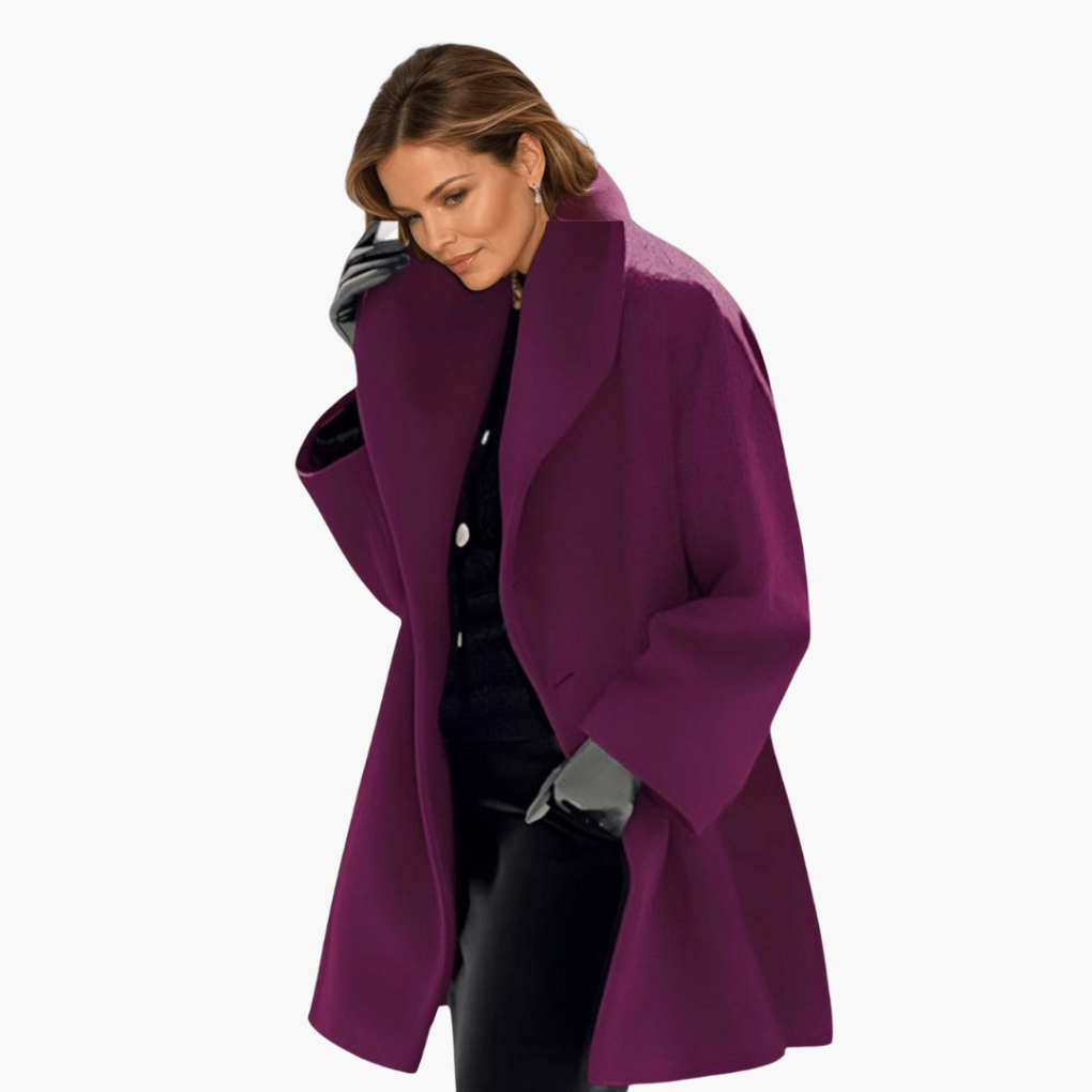 Rosie | Women's Relaxed-Fit Wide-Collar Winter Coat - Purple