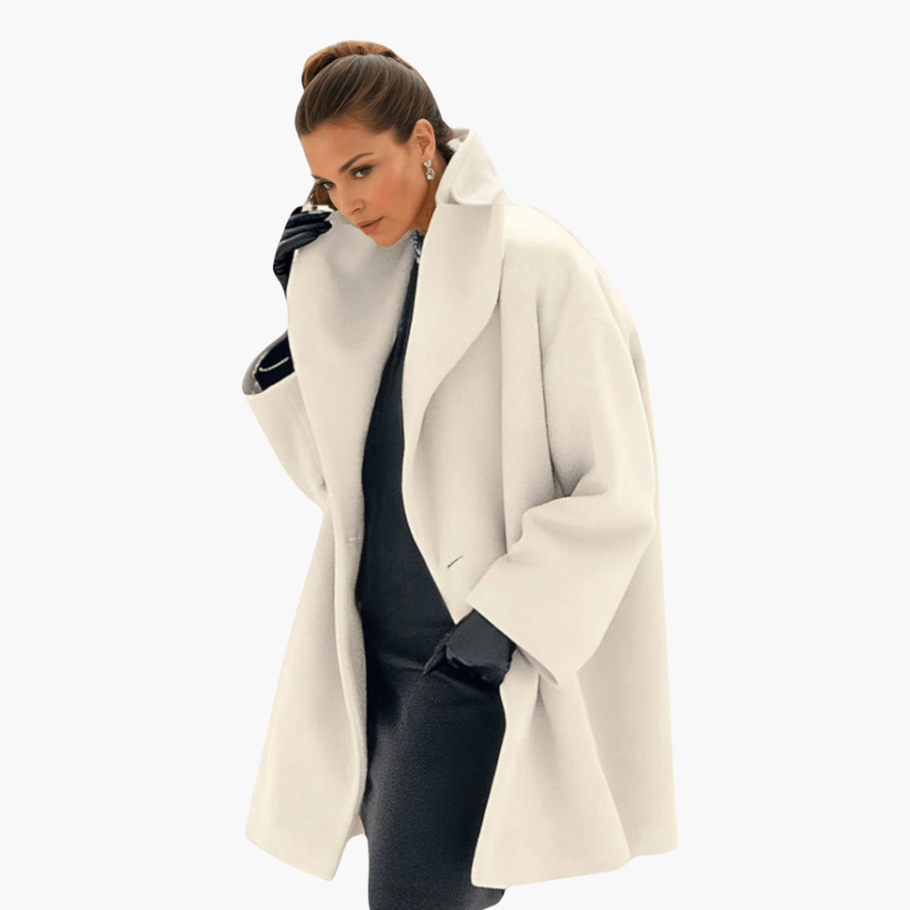 Rosie | Women's Relaxed-Fit Wide-Collar Winter Coat - White