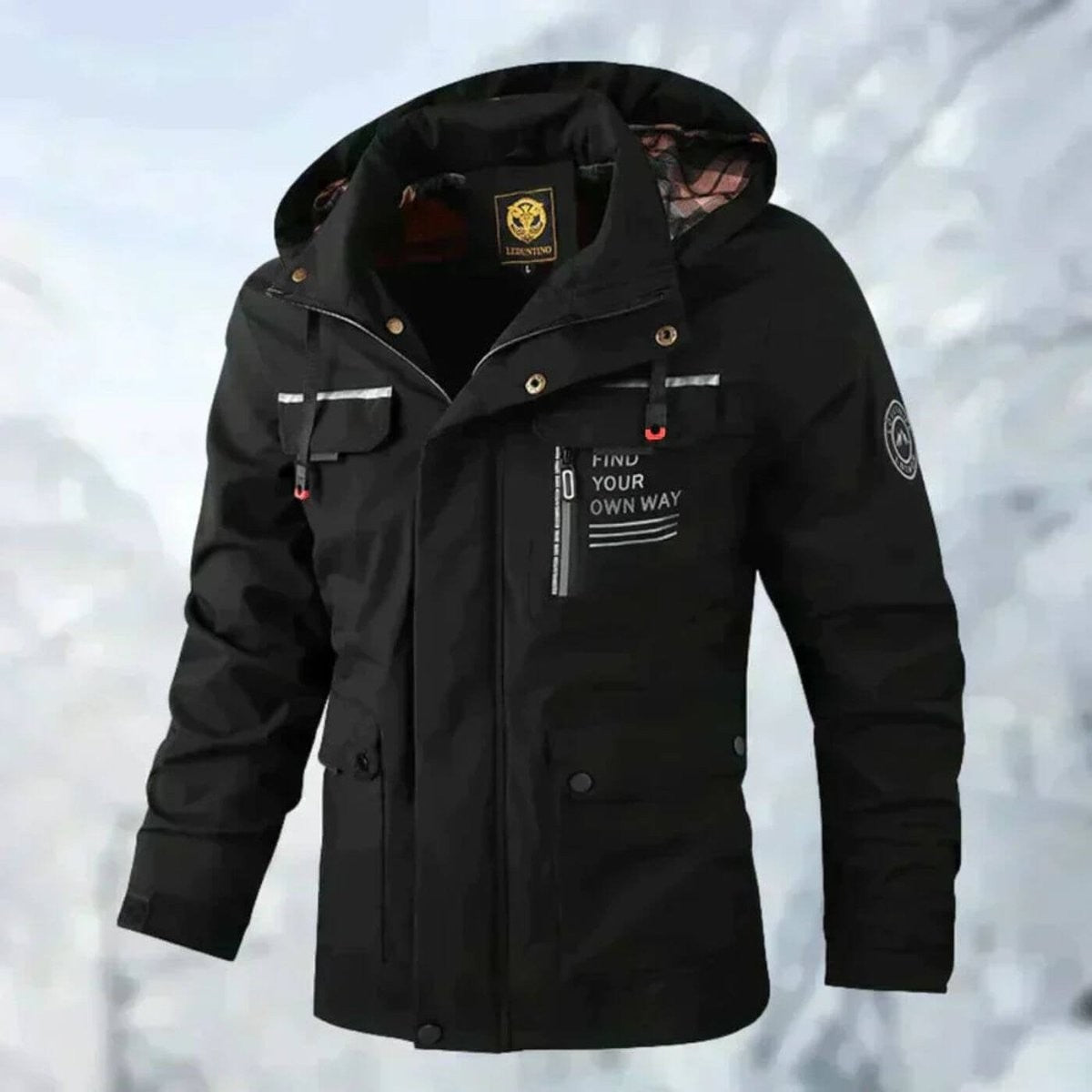 Toby | Men's Waterproof Windproof Quilted Hooded Parka Jacket - Black