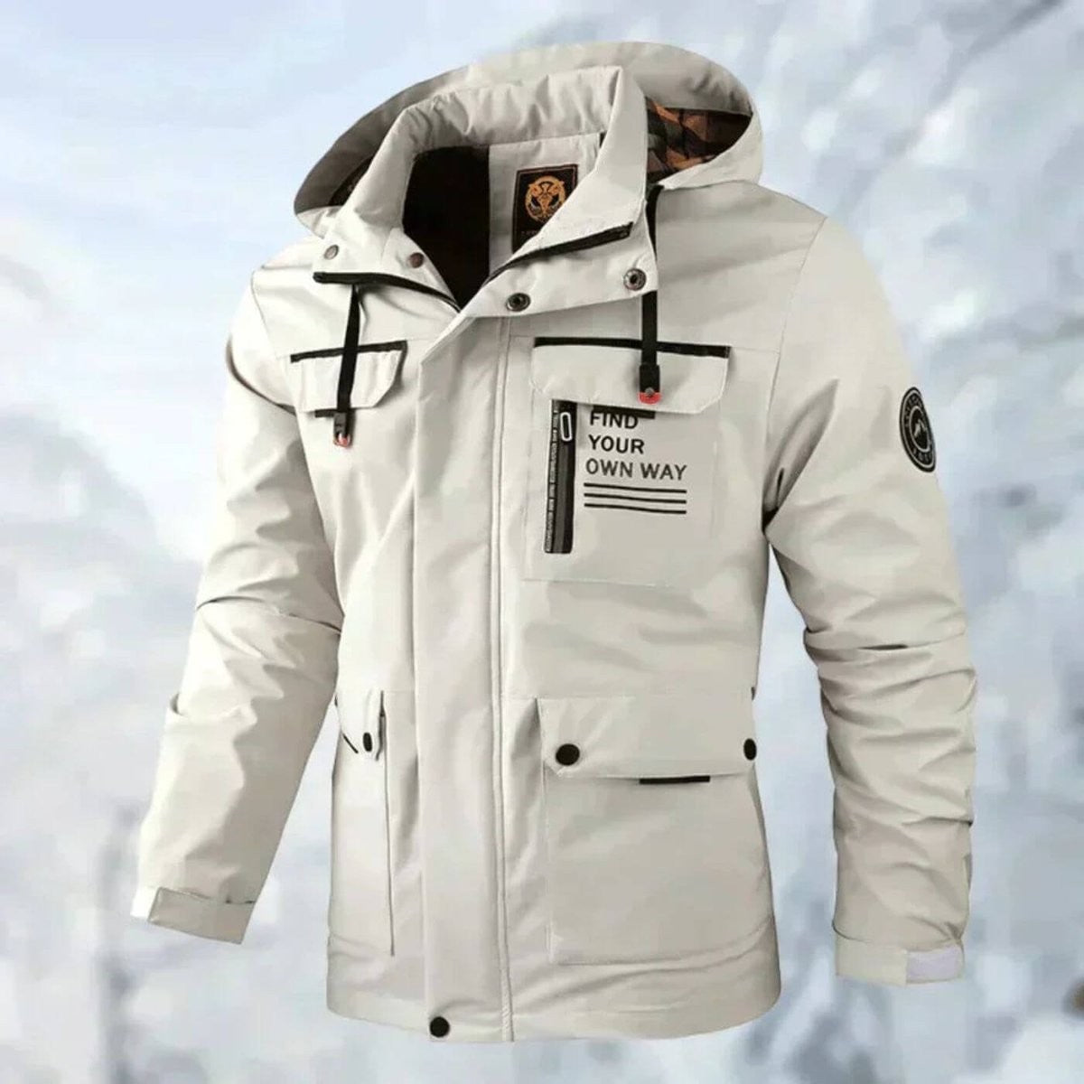 Toby | Men's Waterproof Windproof Quilted Hooded Parka Jacket - White